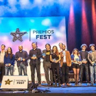 Juan Carlos de la Fuente y Javier Ajenjo, segundo y tercero por la izquierda, recogieron el galardón el miércoles por la noche en Bilbao.-Javier Rosa