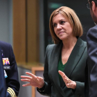 La ministra de Defensa, María Dolores de Copedal, en una cumbre en Bruselas, esta semana.-EMMANUEL DUNAND (AFP)