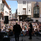 León Benavente, en la plaza del Trigo durante el Sonorama 2017.-