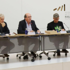 Arsuaga, González y Sarmiento, durante la presentación de la programación.-ECB