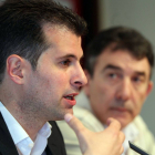El candidato del PSOE a la Presidencia de la Junta, Luis Tudanca, se reúne con el secretario general de CCOO Castilla y León, Ángel Hernández-Ical