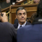 Pedro Sánchez, en el segundo día del debate de investidura.-DAVID CASTRO