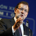 El presidente del Gobierno, Mariano Rajoy, durante su intervención en la entrega de la XXIX edición de los Premios Macael.-EFE
