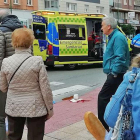 El accidente se produjo a la altura del 177 de la calle Vitoria.-ECB