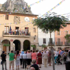 Pregón de fiestas en Pancorbo a cargo del antiguo sacerdote de la parroquia local, Nicolás Dulanto, en 2011.-G.G.