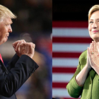 Donald Trump y Hillary Clinton, durante actos electorales.-
