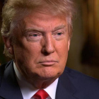 Donald Trump, durante la entrevista en la cadena CBS, este domingo.-