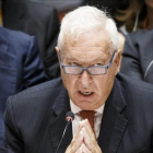 El ministro de Exteriores, José Manuel García-Margallo, interviene en la Asamblea General de la ONU, en Nueva York.-EFE / JUSTIN LANE