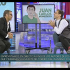 Juan Carlos Monedero y Jorge Javier Vázquez en el programa de Sálvame Deluxe del pasado sábado. / TELECINCO.-TELECINCO