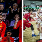 Sebas Saiz y Schreiner, durante los últimos partidos con sus selecciones.-FIBA