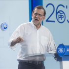 El presidente del Gobierno en funciones y candidato del PP, Mariano Rajoy, durante un mitin.-EFE