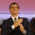 Albert Rivera, en su comparecencia de anoche en Madrid.-AGUSTÍN CATALÁN