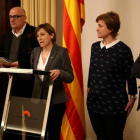 De izquierda a derecha, Ramona Barrufet, Lluís Corominas, Carme Forcadell, Anna Simó y Joan Josep Nuet, el pasado 2 de febrero.-TONI ALBIR