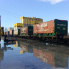 Aunque iba a llegar a las 8 de la mañana, una avería en la locomotora en Bilbao retrasó la llegada hasta las 15.00 horas.-L.V.
