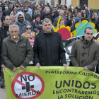 Imagen de la manifestación ayer en Fuentepelayo.-ICAL