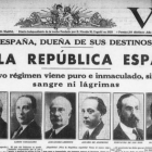 Portada del diario 'La Voz' del 14 de abril de 1931 que el socialista José Antonio Pérez Tapias ha colgado en Twitter.-