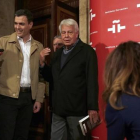 Pedro Sánchez y Felipe González, este jueves en un acto en Madrid.-DAVID CASTRO