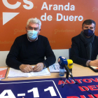 Delgado y Martín, en su comparecencia ayer en la sede de Cs en Aranda. ECB