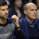 Djokovic, de espectador, en un reciente partido de la NBA.-USA TODAY / GARY A. VASQUEZ