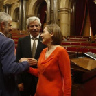 Carrizosa, Reyes y Forcadell, este viernes en el hemiciclo.-ALBERT BERTRAN