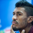 Paulinho, en la rueda de prensa previa al duelo con el Olympiacos.-JORDI COTRINA