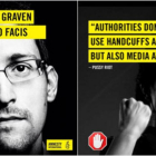 Los mensajes de Snowden y Pussy Riot para la campaña de Amnistía Internacional.-