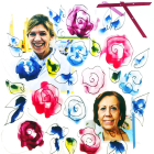 Carmen y Susana en el cartel de presentación de la exposición.-ISRAEL L. MURILLO
