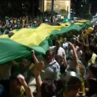 Manifestación multitudinaria en Brasil en contra del nombramiento de Lula da Silva como jefe de Ministros.-