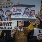 Manifestación en apoyo a los Jordis en Barcelona, el 16 de marzo del 2018-CARLOS MONTAÑÉS