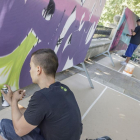 Los grafitis ambientaron el paseo de la Sierra de Atapueraca.-Santi Otero
