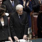 Mattarella, junto a la presidenta de la Cámara Baja, Laura Boldini.-Foto: EFE / GIUSEPPE LAMI