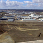 Vista área de parte del polígono industrial de Villalonquéjar. ECB