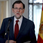 Mariano Rajoy, durante una conferencia en la residencia del embajador español en la ONU, este lunes.-EFE / JUANJO MARTÍN