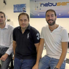 Óscar García, Ricardo Alonso, Jorge Catalina y Fabio Guevara en las instalaciones de la empresa salmantina.-ENRIQUE CARRASCAL