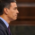 Pedro Sánchez, en el Congreso.-JOSÉ LUIS ROCA