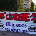 Manifestación contra la apertura de un bar ultraderechista en Lille.-AFP