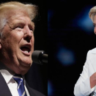 Los candidatos a la presidencia de EEUU, Donald Trump y Hillary Clinton.-AFP / JOSHUA LOTTAP Y AP / J. SCOTT APPLEWHITE