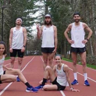 Joel Aubeso (primero derecha) se ha entrenado estos días junto a su equipo en las pista Michael Johnson-ECB