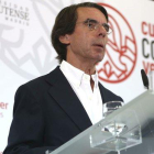Aznar, durante la inauguración del curso de verano FAES en el Real Centro Universitario Escorial-María Cristina, en San Lorenzo de El Escorial, el 1 de julio pasado.-