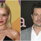 Montaje fotográfico de Emilia Clarke (izquierda) y Brad Pitt (derecha).-EL PERIÓDICO