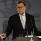 Mariano Rajoy, en la rueda de prensa posterior al Consejo de Ministros de este martes.-JUAN MANUEL PRATS