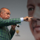 El presidente turco, Recep Tayyip Erdogan, durante un mitin en Estambul.-ERDEM SAHIN