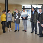 Representantes de Fundación Aspanias y de la Universidad de Burgos, con el rector y el  presidente de la fundación a la cabeza, hicieron una visita por las instalaciones.-ISRAEL L. MURILLO