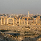 El vídeo que ha difundido el Estado Islámico para mostrar el estado de las ruinas de Palmira.-Foto: EFE