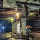 Algunos de los cadáveres hallados por las calles de Uruapan, en México.-EFE