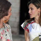 Letizia y Sofía, en el palacio de la Almudaina.-GTRES