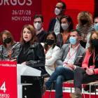 La vicesecretaria general del PSOE, Adriana Lastra, interviene en el Congreso del PSOE de Castilla y León en Burgos. TOMÁS ALONSO
