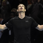 Murray celebra su clasificación para la final tras imponerse a Raonic.-TONY O'BRIEN / REUTERS