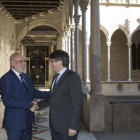 Carles Puigdemont recibió a José Manuel Maza en el Palau el pasado 24 de mayo.-ALBERT BERTRAN