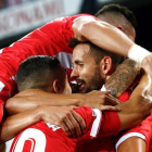 El Girona celebra el 1-2 de Stuani-EFE